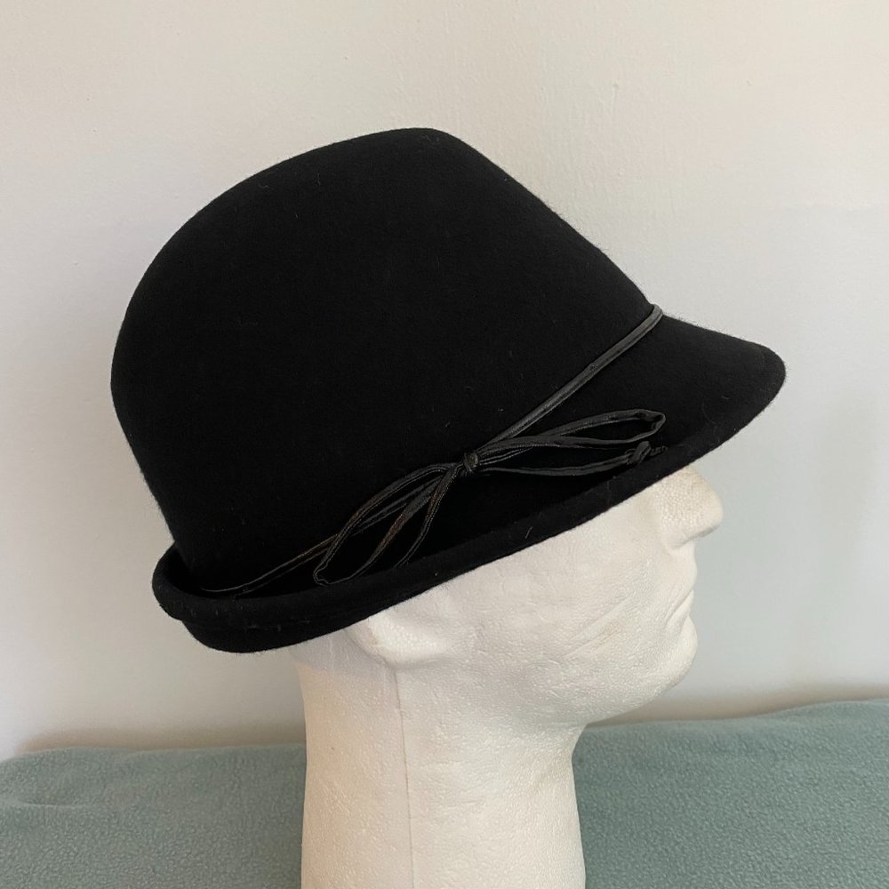 Scala Vintage Black Wool Fedora Hat Adult One Size